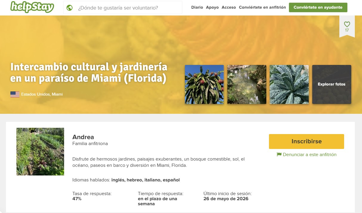 El trámite del voluntariado en Miami requiere gestionar un perfil activo en HelpStay y así enviar un escrito inicial mediante su mensajería interna. Foto: HelpStay