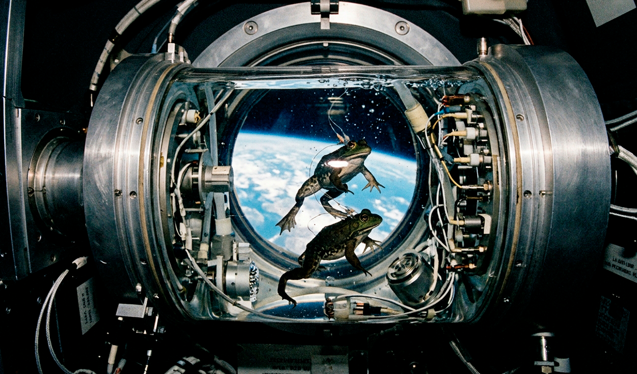 NASA put two bullfrogs into orbit to study space sickness