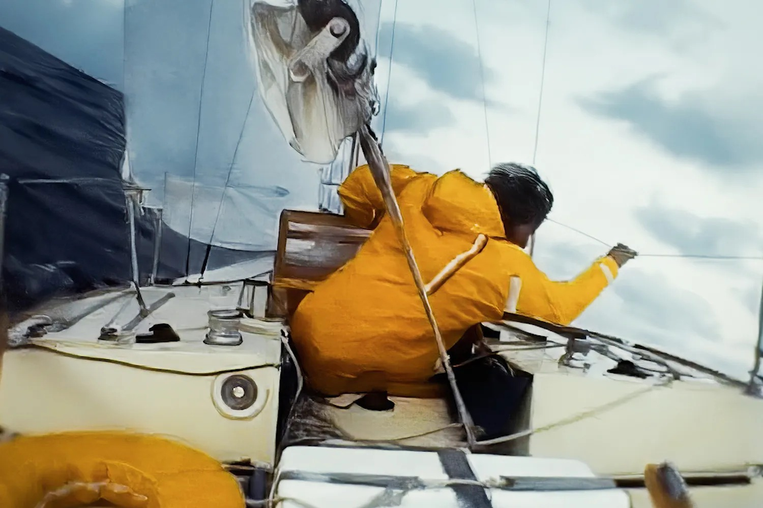 Steve Callahan en su barco en 1983. Foto: People