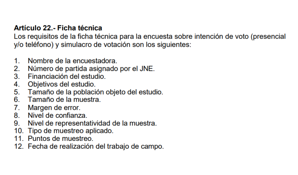 Información requerida por el JNE en una ficha técnica. Foto: Jurado Nacional de Elecciones