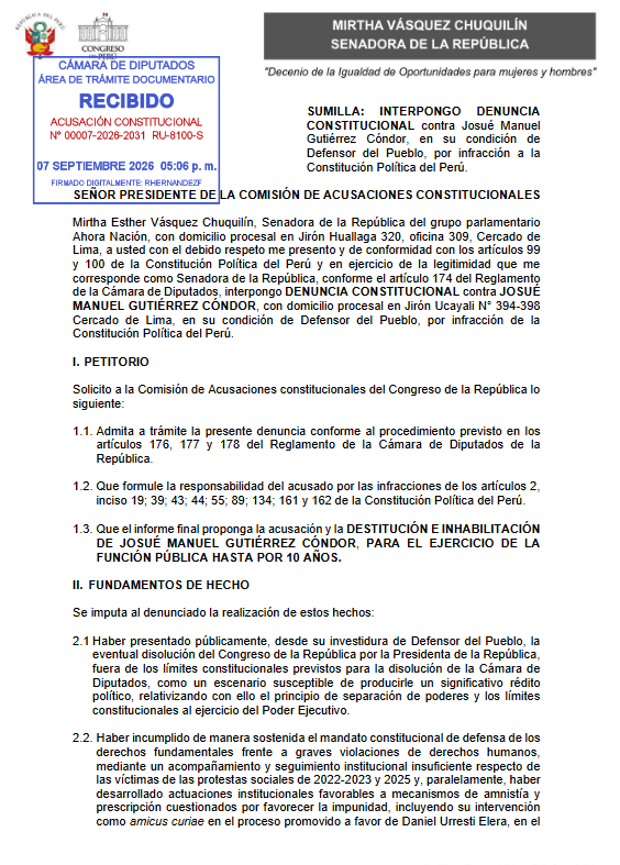 DENUNCIA CONSTITUCIONAL