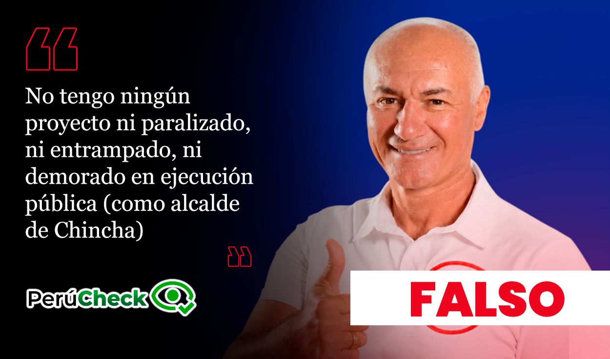 César Carranza sí dejó Municipalidad de Chincha con proyecto paralizado, contrario a lo que afirmó durante el debate