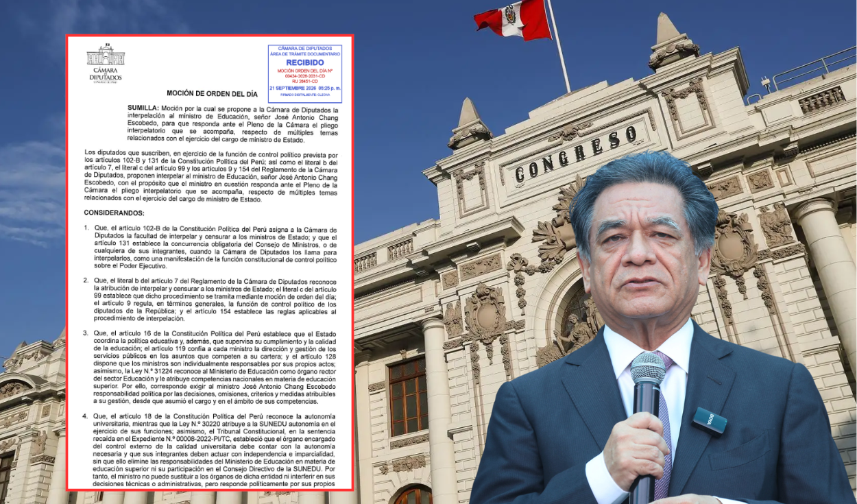 Ahora Nación, Juntos por el Perú y Obras presentan moción de interpelación contra ministro de Educación