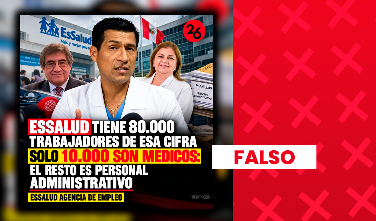 Es falso que la mayoría de trabajadores de EsSalud sea personal administrativo: solo el 12,66% cumple esas funciones