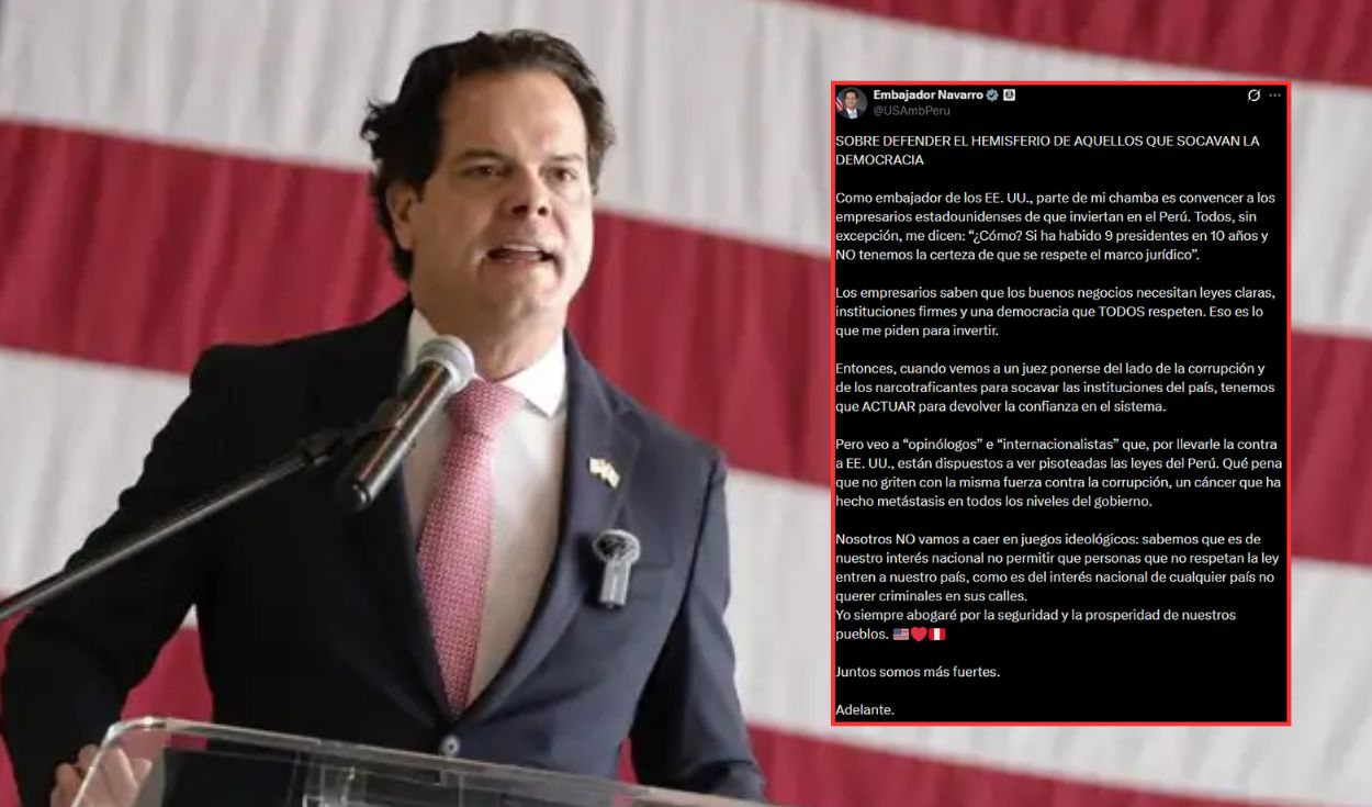 Embajador de EE.UU. en Perú justifica remoción de visa para juez peruano: "Tenemos que actuar para devolver la confianza"