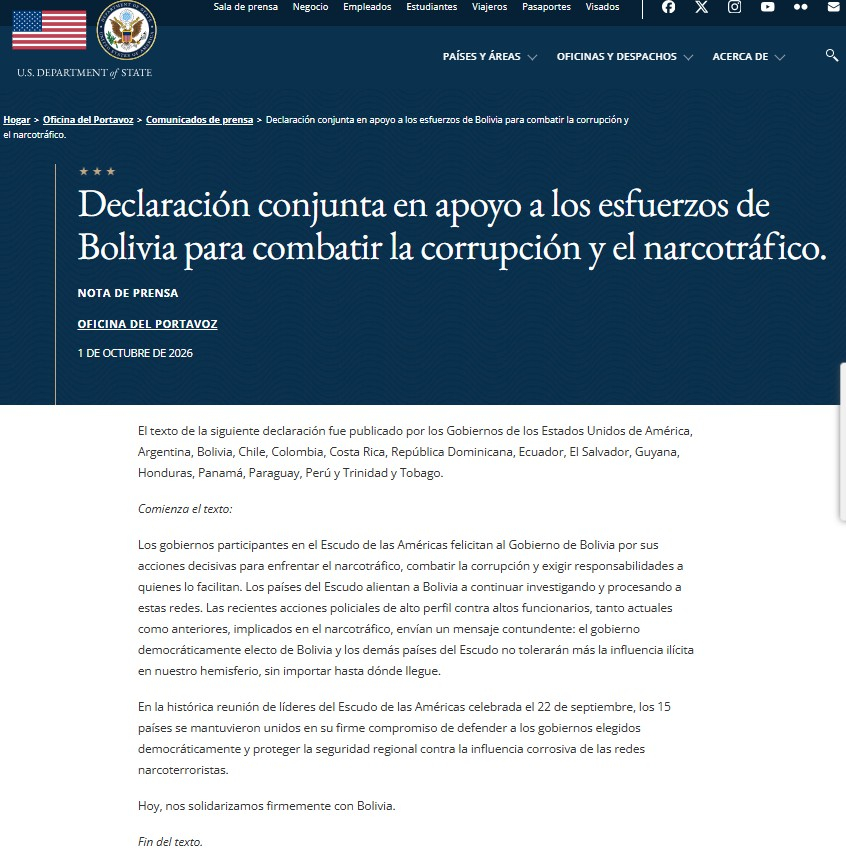Comunicado oficial de