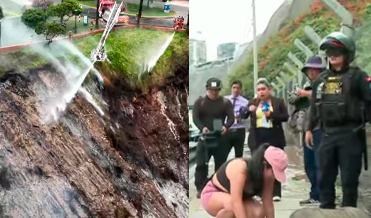 Hallan a hombre con quemaduras en acantilado de la Costa Verde en medio del incendio