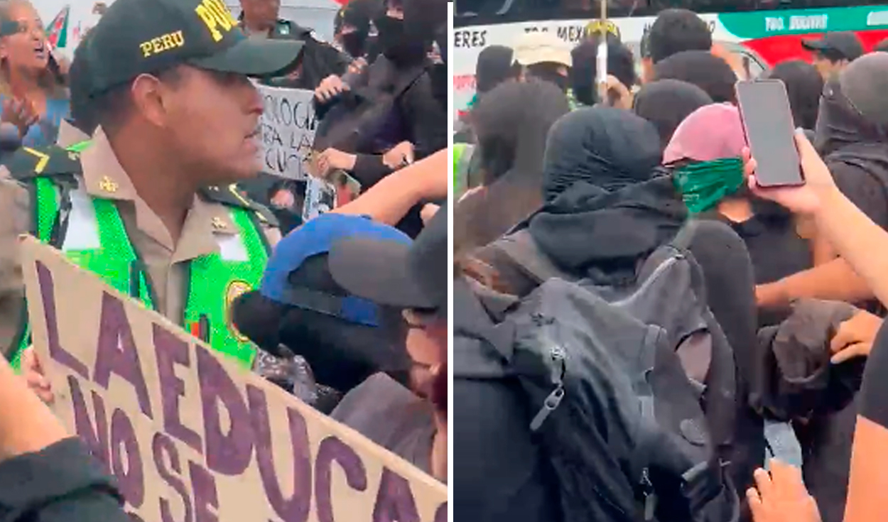 Denuncian presunta represión en protesta de la PUCP: policía habría apuntado con su arma a estudiante