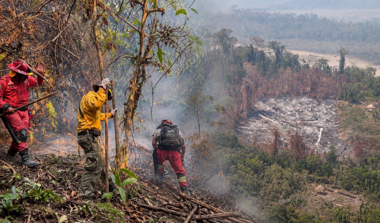 Río Tambo en emergencia por incendio forestal que arrasa bosques, cultivos y viviendas: municipio pide apoyo urgente