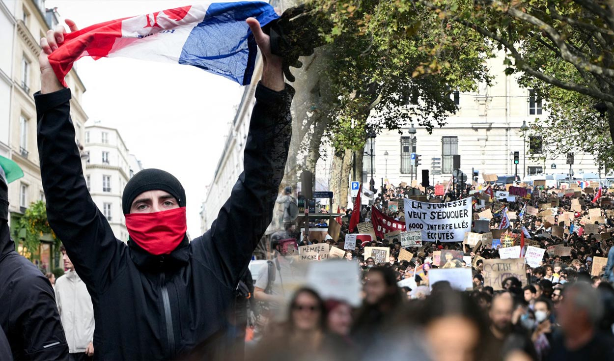 Las protestas estudiantiles crecen en Francia y la CGT convoca una huelga general por salarios y más inversión pública