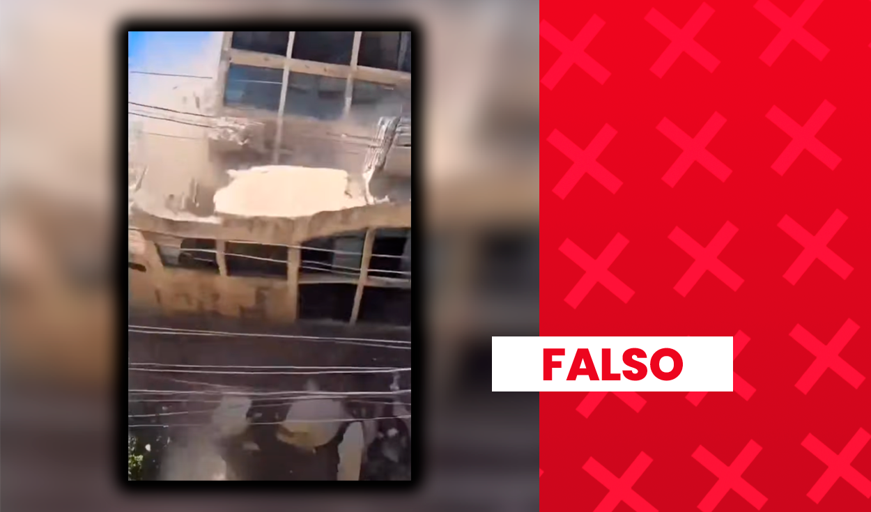 Es falso que este edificio haya colapsado durante el reciente terremoto en Panamá: el derrumbe fue generado con IA
