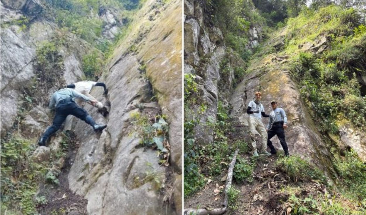 Turista ucraniano queda atrapado en montaña cerca de Machu Picchu: policías logran rescatarlo