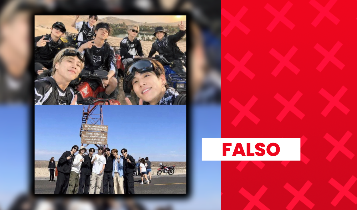 Es falso que BTS haya visitado Huacachina y las Líneas de Nasca durante su estadía en Perú: imágenes fueron generadas con inteligencia artificial