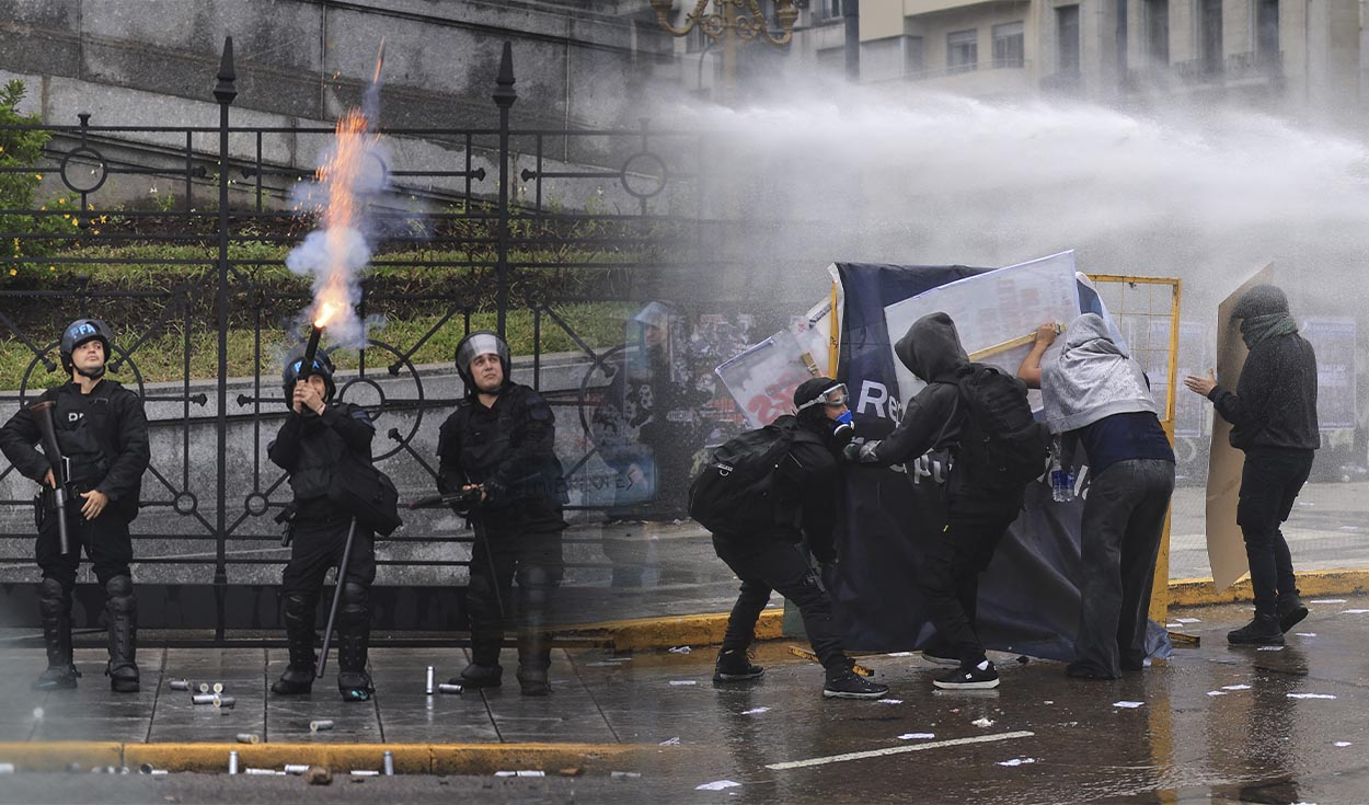 Policía reprime marcha en Argentina contra los recortes de Milei a la universidad pública y su financiamiento