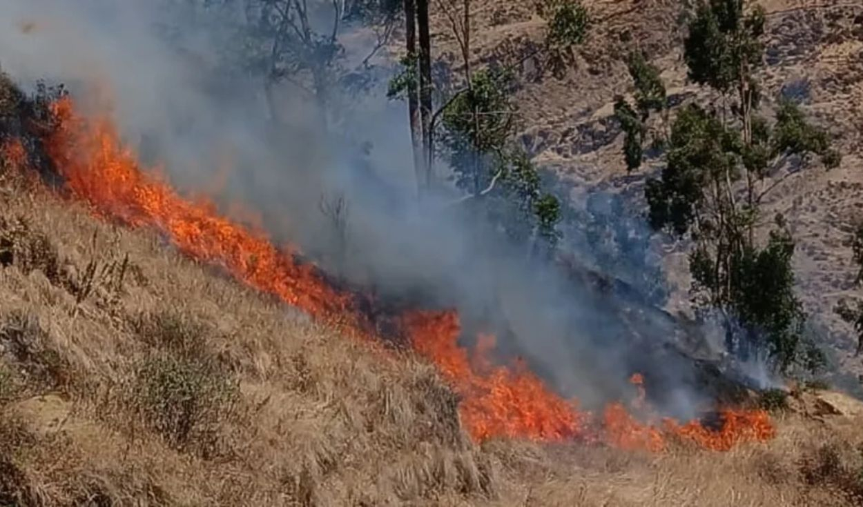 Incendio forestal destruye casa del alcalde de Chupamarca y deja cuatro heridos en Huancavelica
