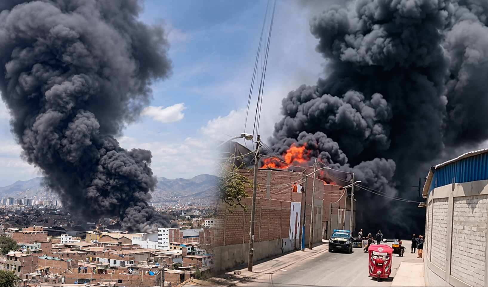 Gigantesco incendio en fábrica de plásticos en Puente Piedra moviliza a más de 10 unidades de los Bomberos