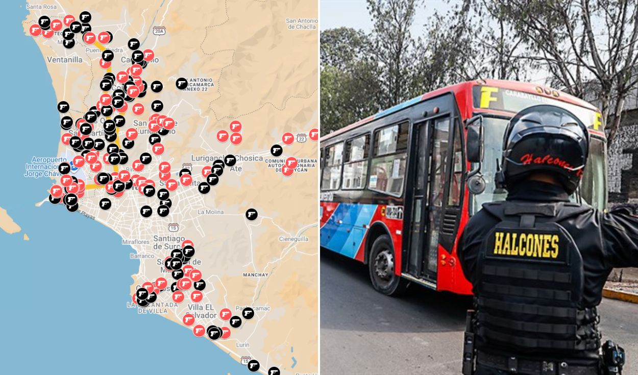 Mapa de la violencia en Lima y Callao: estas son las vías con más ataques a buses y combis en un año
