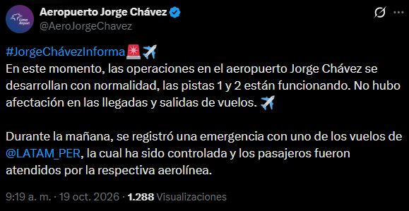 Comunicado del aeropuerto Comunicado del aeropuerto