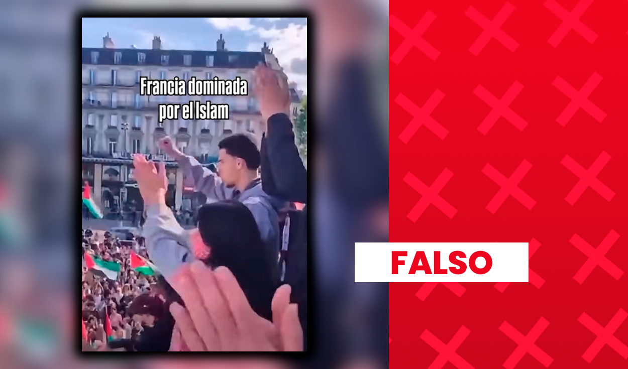 Es falso que este video de una multitud con banderas palestinas muestre las protestas actuales en Francia: las imágenes son de 2025