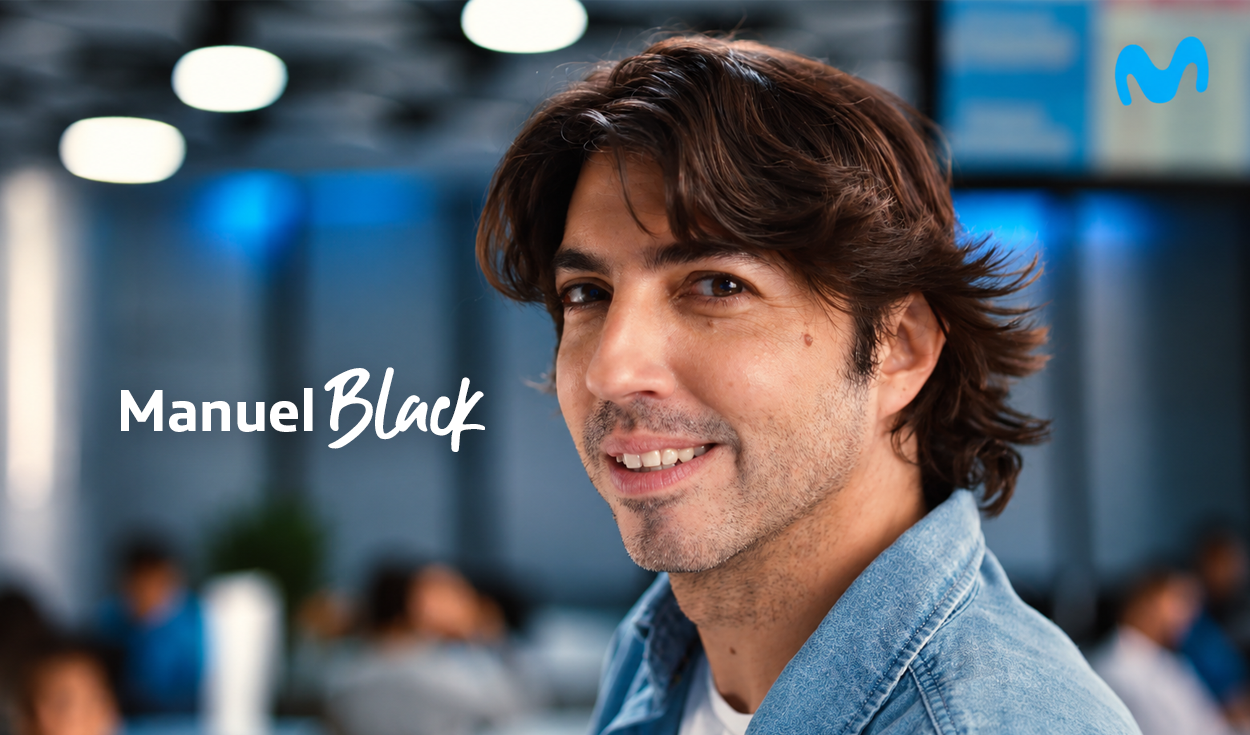 Manuel Gold evoluciona a Manuel Black en la última campaña de Movistar Perú y Bright