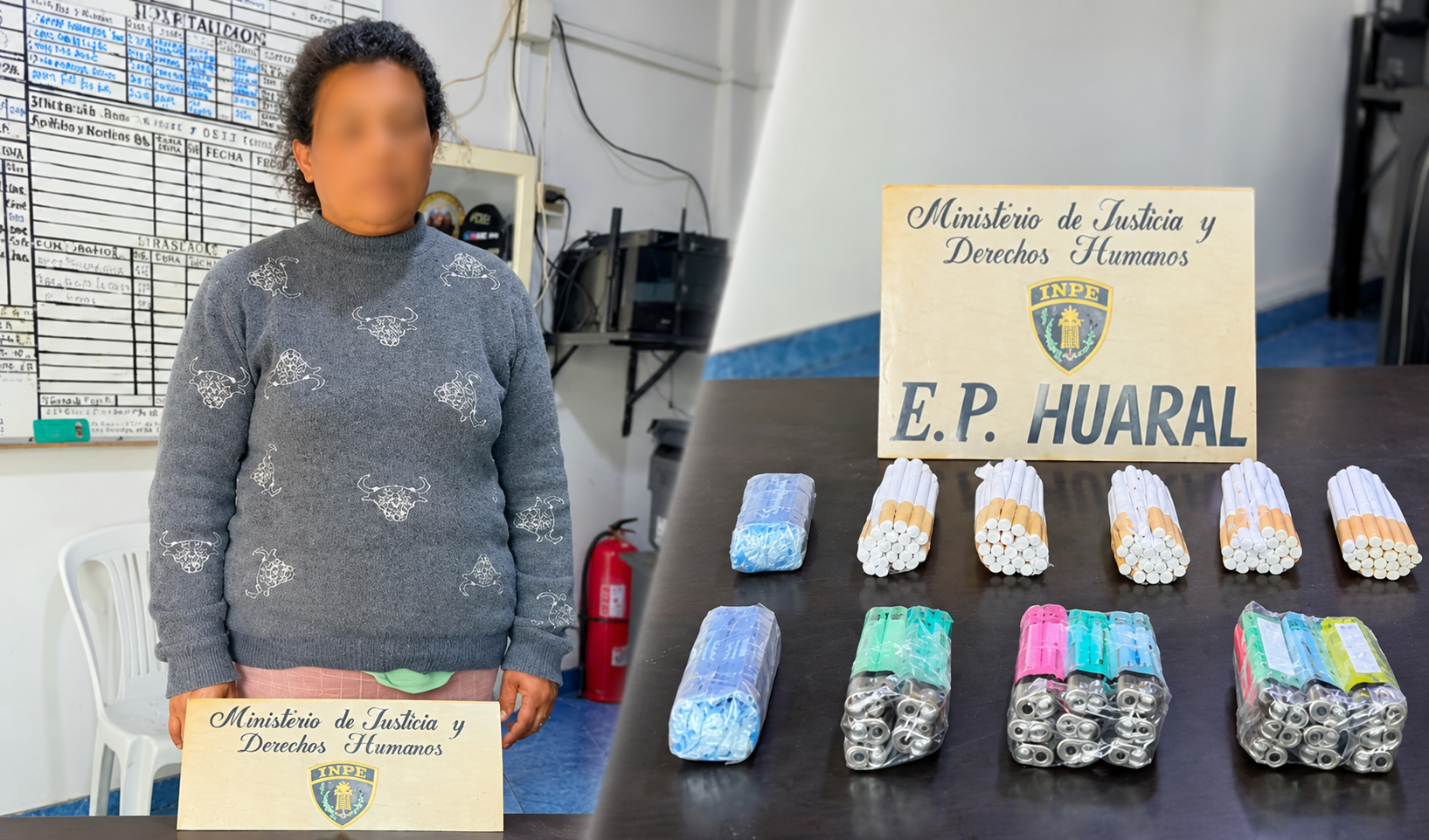 Intento de ingreso ilegal en penal de Huaral: mujer llevaba 100 cigarrillos, encendedores y papel rila adheridos al cuerpo para su hijo