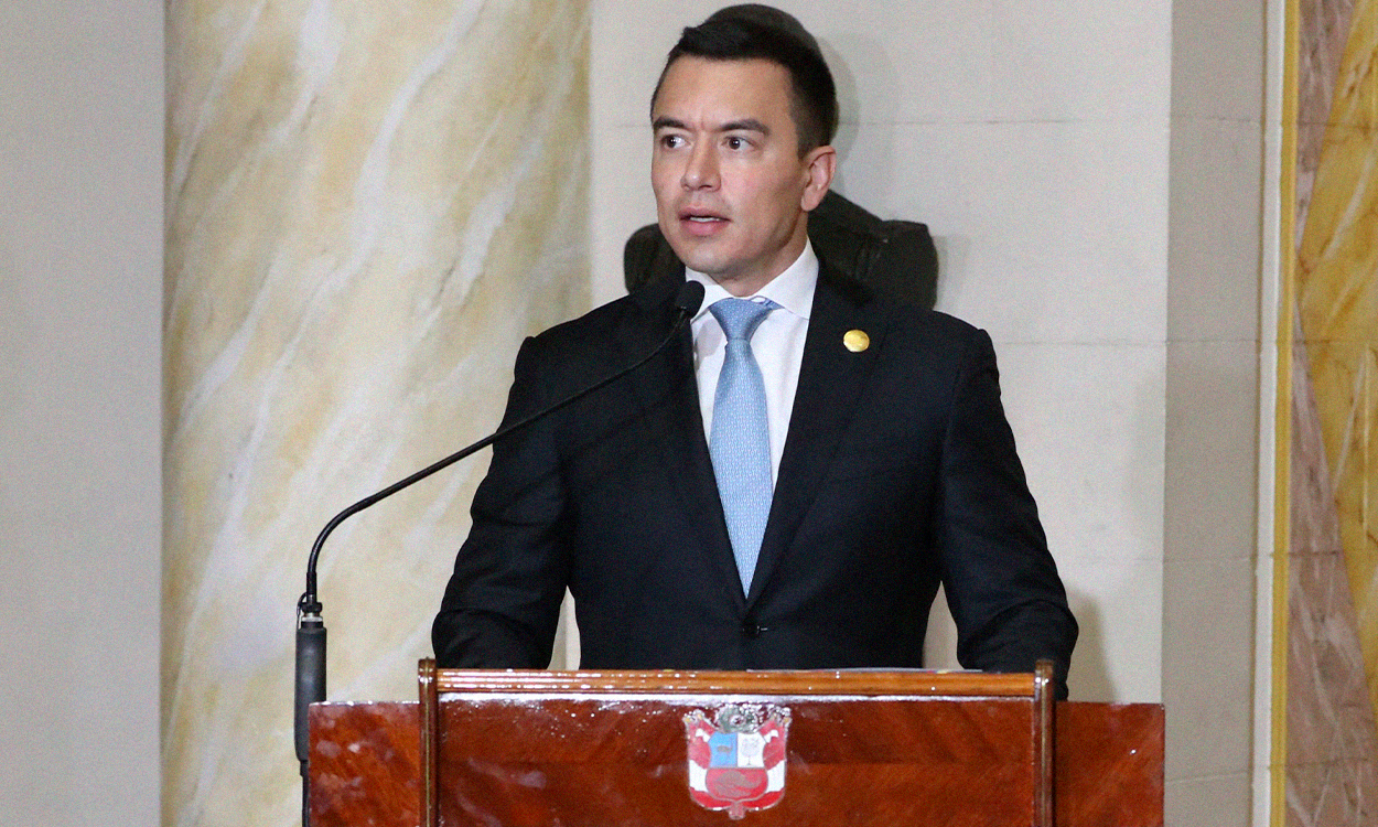 Noboa acusa a la oposición de financiarse con "dinero del crimen organizado" bajo el marco de la detención de Luisa González