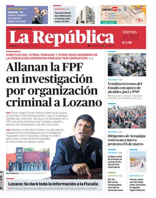 Edición Impresa - La Republica | Sur - Viernes 03 de Marzo del 2023