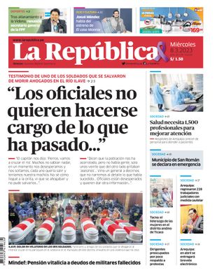 Edición Impresa - La Republica | Sur - Miercoles 08 de Marzo del 2023