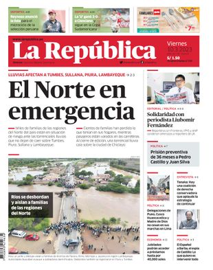 Edición Impresa - La Republica | Lima - Viernes 10 de Marzo del 2023