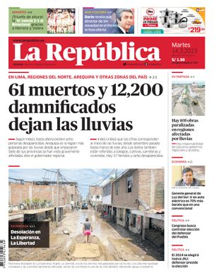 Edición Impresa - La Republica | Lima - Martes 14 de Marzo del 2023