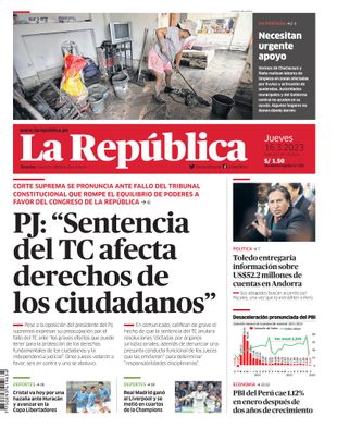 Edición Impresa - La Republica | Lima - Jueves 16 de Marzo del 2023