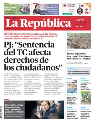 Edición Impresa - La Republica | Norte - Jueves 16 de Marzo del 2023