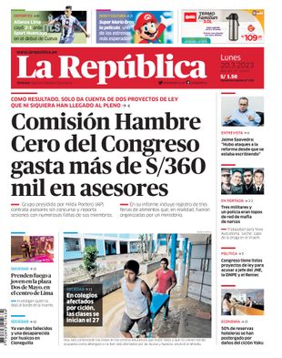 Edición Impresa - La Republica | Lima - Lunes 20 de Marzo del 2023