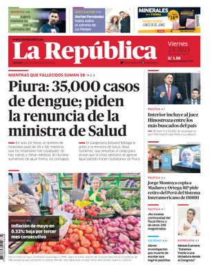 Edición Impresa - La Republica | Lima - Viernes 02 de Junio del 2023