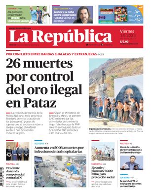 Edición Impresa - La Republica | Lima - Viernes 01 de Setiembre del 2023