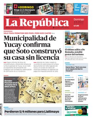 Edición Impresa - La Republica | Sur - Domingo 03 de Setiembre del 2023