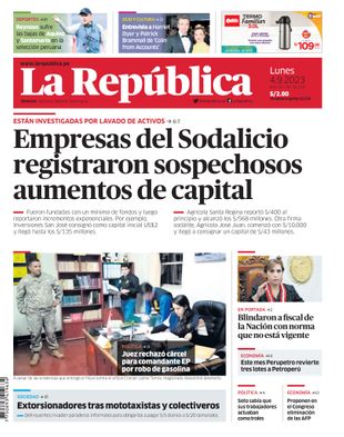 Edición Impresa - La Republica | Lima - Lunes 04 de Setiembre del 2023