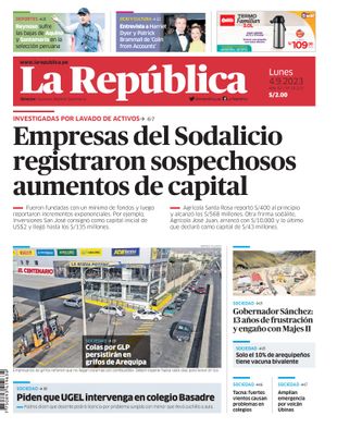 Edición Impresa - La Republica | Sur - Lunes 04 de Setiembre del 2023