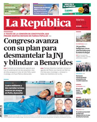 Edición Impresa - La Republica | Lima - Martes 05 de Setiembre del 2023