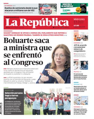 Edición Impresa - La Republica | Lima - Miercoles 06 de Setiembre del 2023