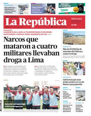 Edición Impresa - La Republica | Sur - Miercoles 06 de Setiembre del 2023