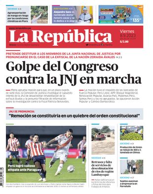 Edición Impresa - La Republica | Norte - Viernes 08 de Setiembre del 2023