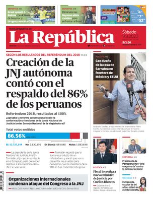 Edición Impresa - La Republica | Lima - Sabado 09 de Setiembre del 2023