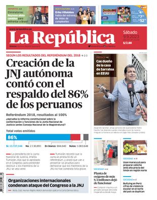 Edición Impresa - La Republica | Norte - Sabado 09 de Setiembre del 2023