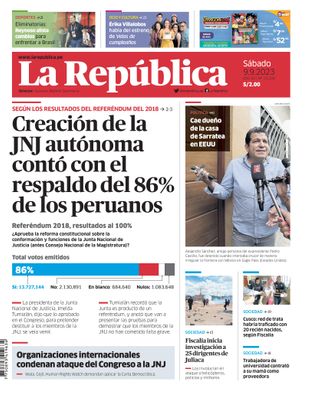 Edición Impresa - La Republica | Sur - Sabado 09 de Setiembre del 2023