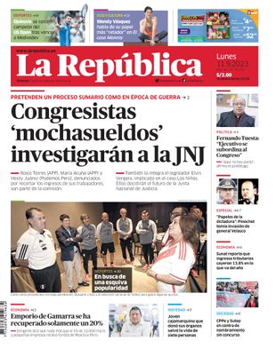 Edición Impresa - La Republica | Lima - Lunes 11 de Setiembre del 2023