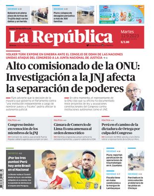 Edición Impresa - La Republica | Norte - Martes 12 de Setiembre del 2023