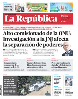 Edición Impresa - La Republica | Sur - Martes 12 de Setiembre del 2023