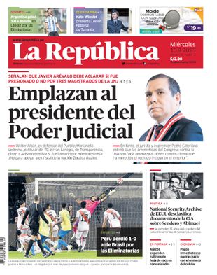 Edición Impresa - La Republica | Lima - Miercoles 13 de Setiembre del 2023