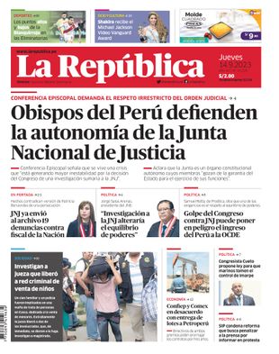 Edición Impresa - La Republica | Lima - Jueves 14 de Setiembre del 2023